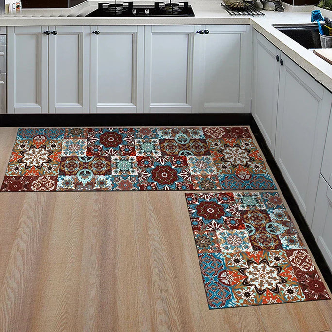 Geometric Anti-Slip Kitchen Mat